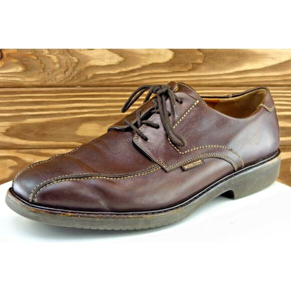 Mephisto‎ Shoes Sz 10 M Square Toe Brown Derby Oxfords Leather Men - Picture 1 of 9